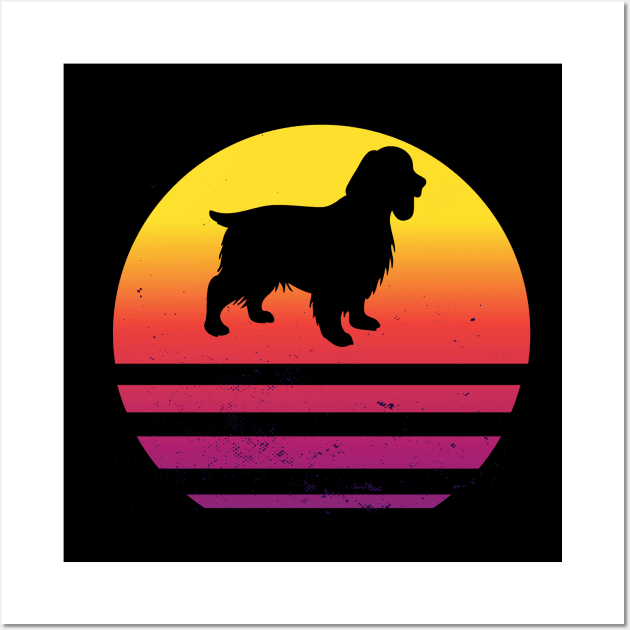 English springer Retro Vintage Silhouette Dog Breed Gift Wall Art by madani04